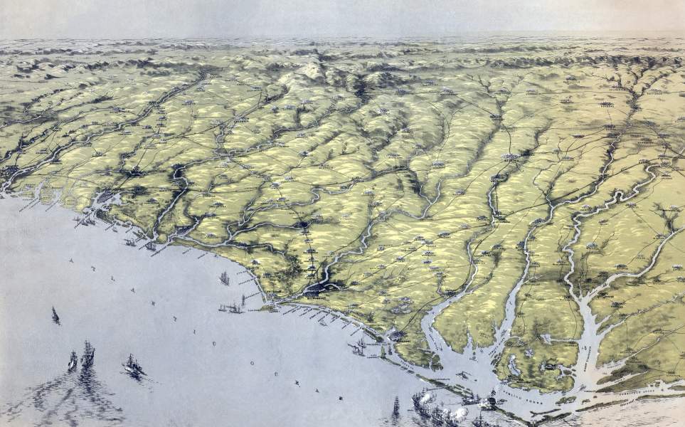 North and South Carolina, and parts of Georgia, circa 1862, zoomable panoramic map