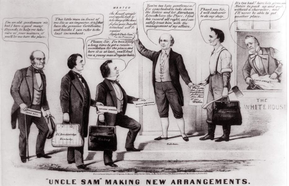 "Making New Arrangements," cartoon, circa September-October 1860, zoomable image