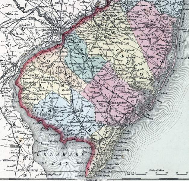 New Jersey, Southern Counties, 1857