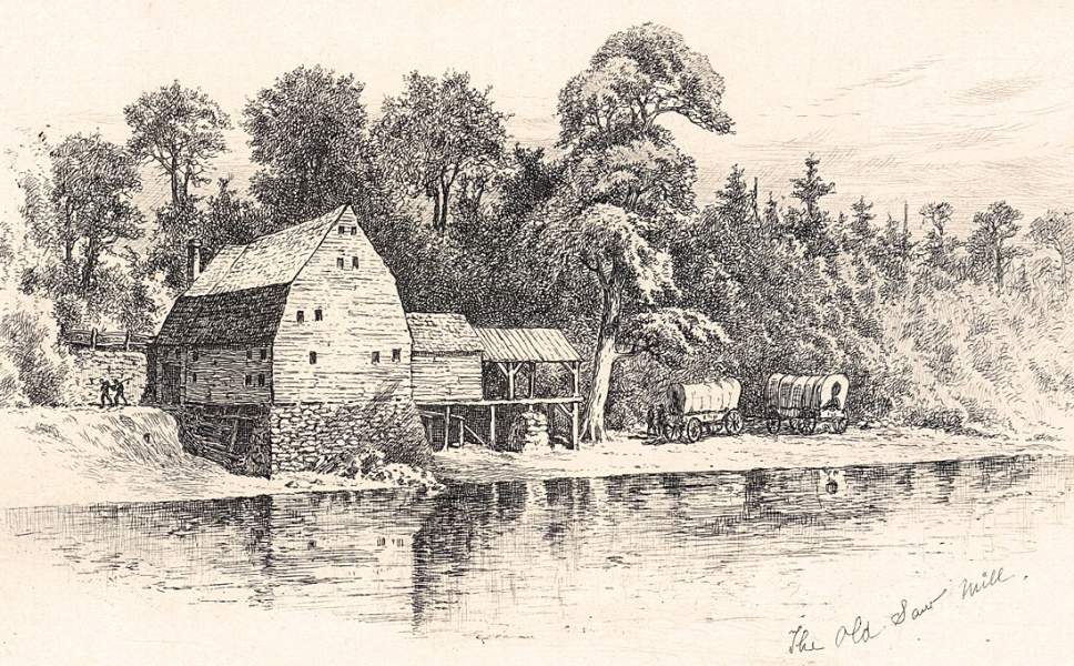 "An Old Saw Mill," Edwin Forbes, copper plate etching, 1876