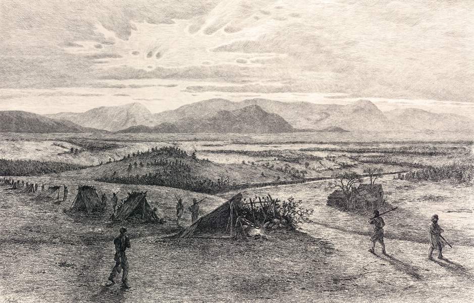 "The Outer Picket Line, Winter," Edwin Forbes, copper plate etching, 1876, zoomable image