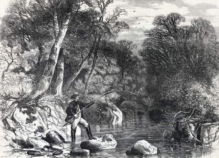 "Trout Fishing in the Mountain Streams of Pennsylvania," Frank Leslie's Newspaper, September 1865, artist's impression