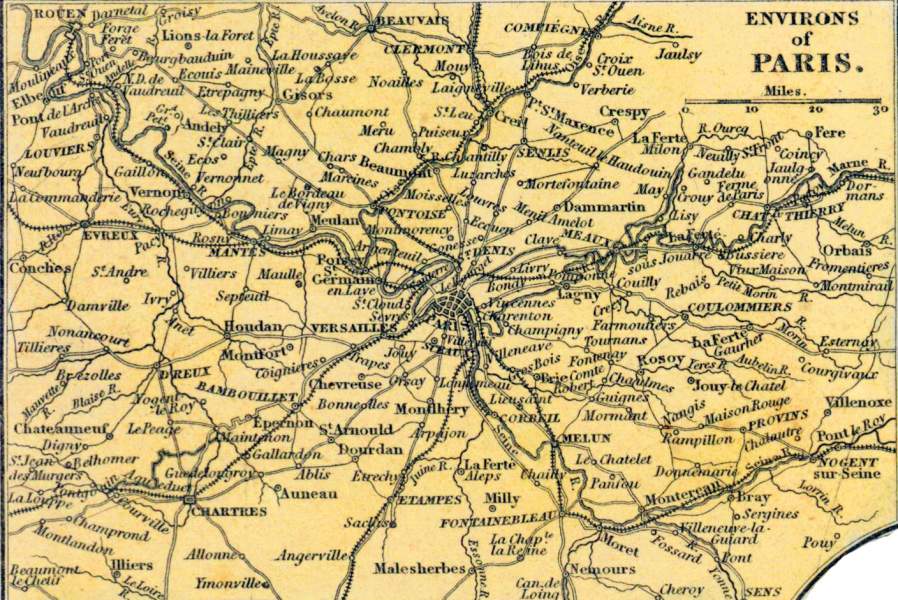 Paris environs, 1857, zoomable map