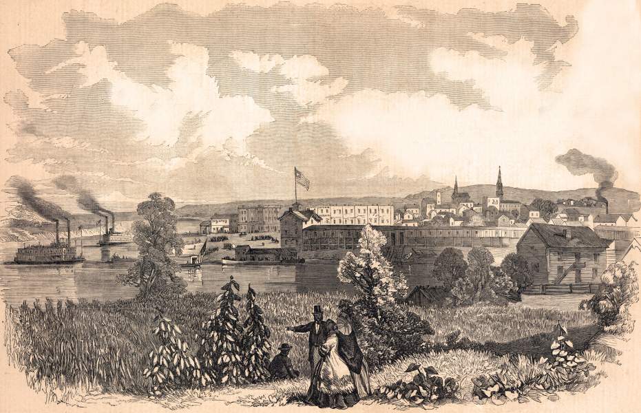 Parkersburg, Virginia, August 1861, artist's impression, zoomable image