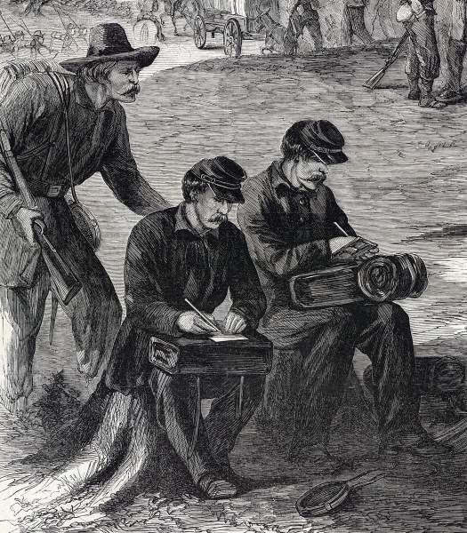 Pay Day, Sherman's Army, Atlanta, Georgia, 1864, artist's impression, further detail