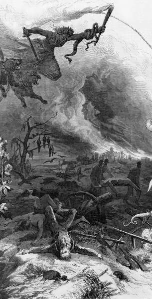 "War," from "Peace or War...," George G. White, December 1864, Frank Leslie's Magazine, detail