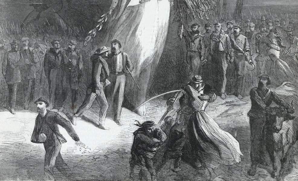 "Peace - Fourth of July 1865," Harper's Weekly Magazine, July 8, 1865, artist's impression, detail