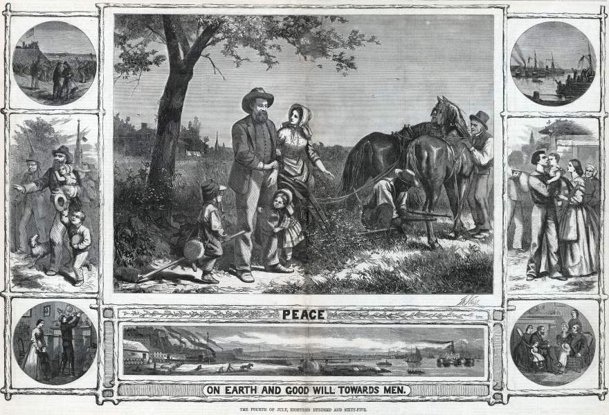 Thomas Nast, "Peace," Harper's Weekly Magazine, July 8, 1865, zoomable image