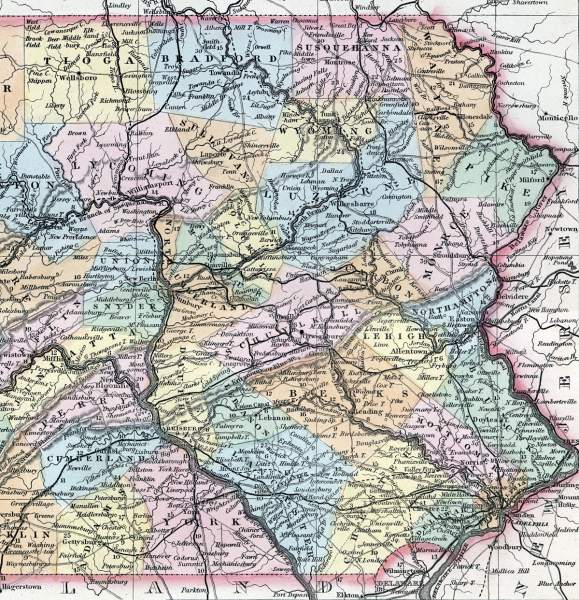 Pennsylvania, Eastern Counties, 1857