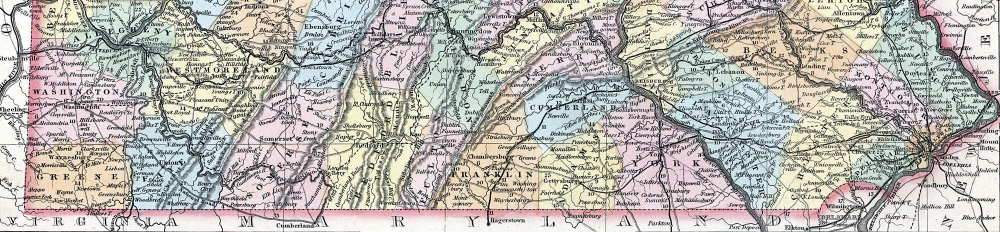 Pennsylvania, Southern Counties, 1857
