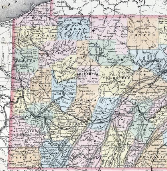 Pennsylvania, Western Counties, 1857