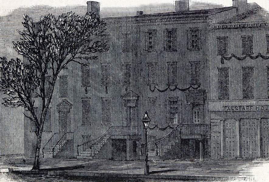 William Petersen's Boarding House, 10th Street, Washington, D.C., April, 1865, artist's impression