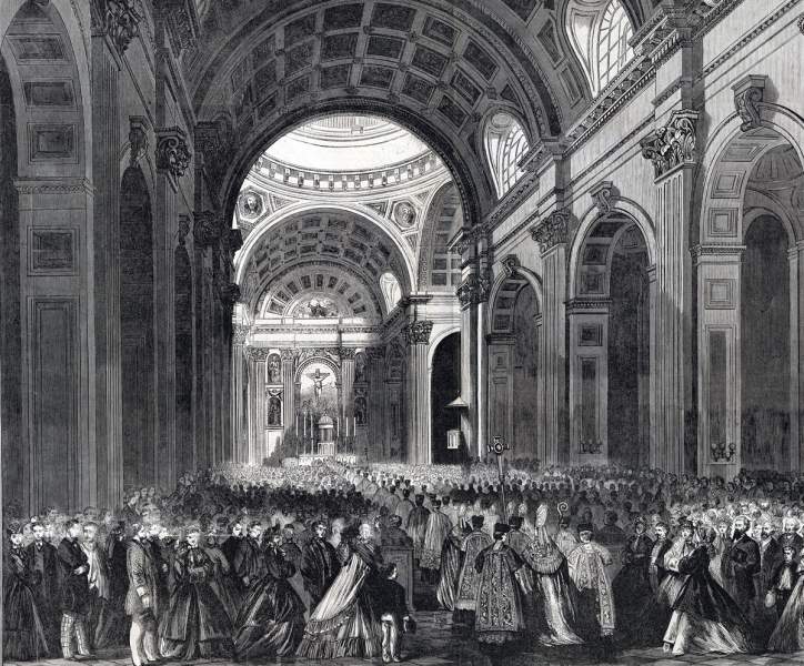 Cathedral Basilica of Saints Peter and Paul, Philadelphia, Pennsylvania, November 1864, artist's impression, detail