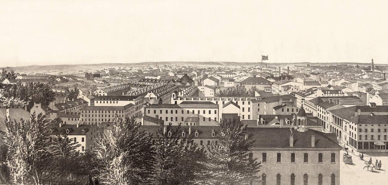 Philadelphia, view from the State House steeple looking towards the west, 1851, zoomable print