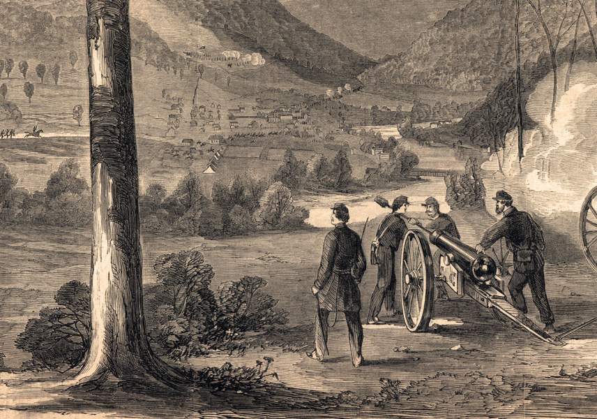 The Battle of Philippi in western Virginia, June 3, 1861, artist's impression, detail