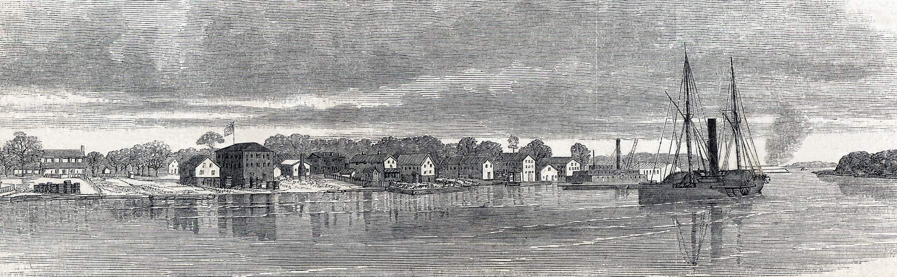 Plymouth, North Carolina, April 1864, artist's impression, zoomable image