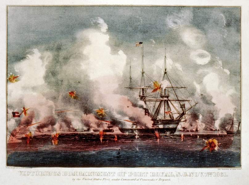 Port Royal , South Carolina, November 7, 1861, bombardment, artist's impression
