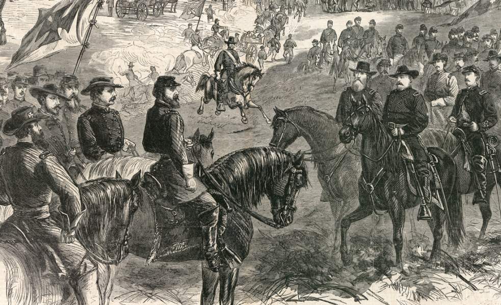 "An Advance of the Army of the Potomac," Alfred R. Waud in Harper's Weekly, January 1864, detail