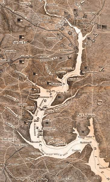Potomac River Valley, below Washington D.C., November 1861, zoomable image
