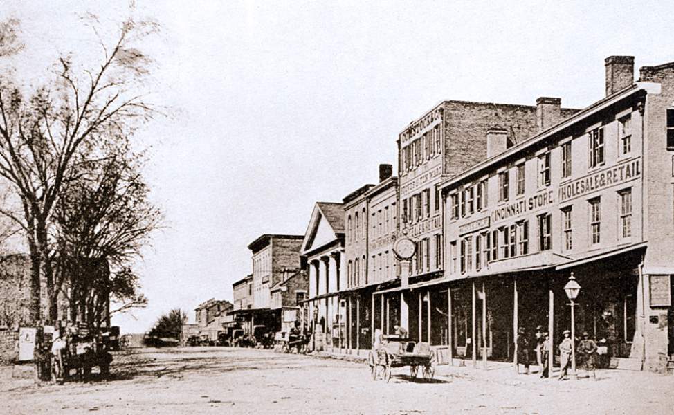 Quincy, Illinois, 1858, showing Fifth Street and site of the Lincoln-Douglas Debate