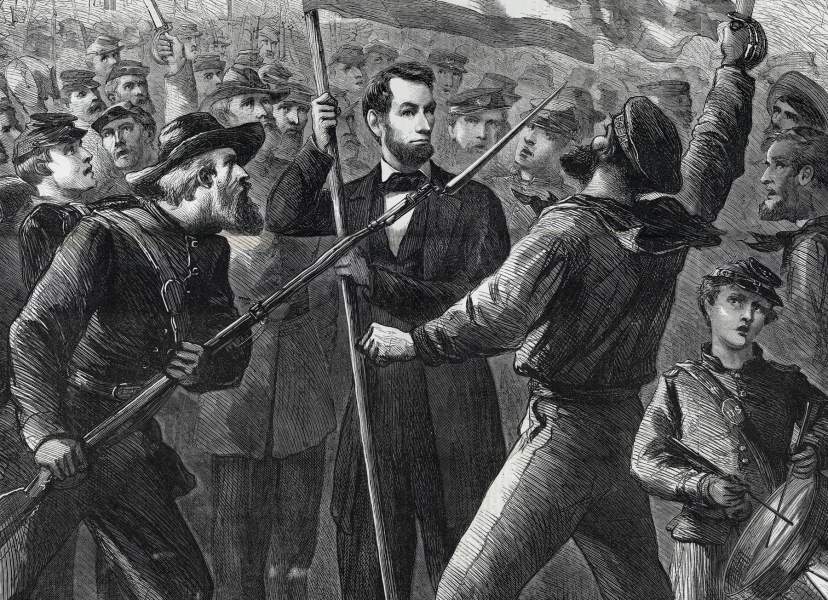 "Rally Round the Flag!" Harper's Weekly Magazine, October 1, 1864, zoomable image, detail