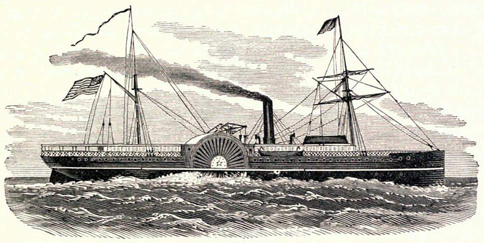 S.S. Star of the West, woodcut, 1860