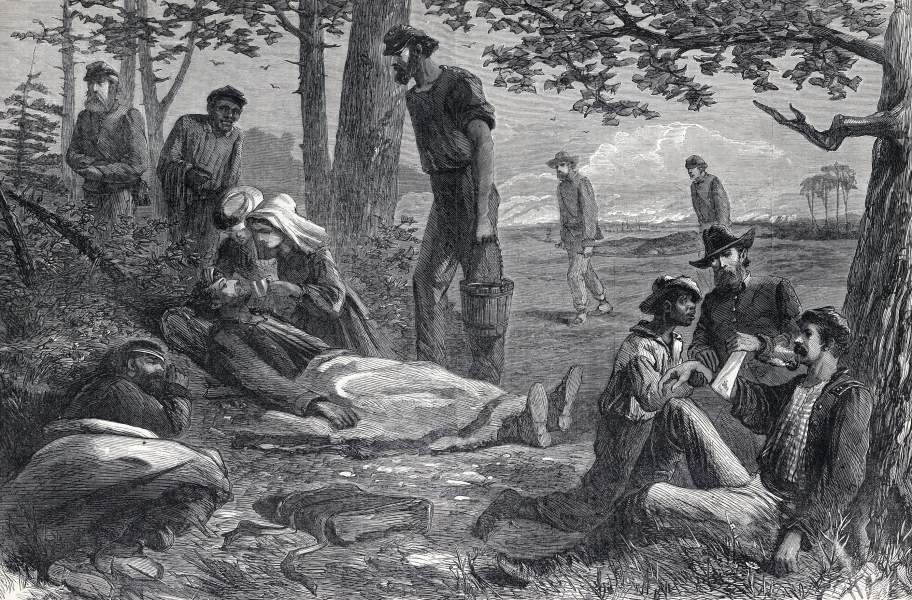 "The Christian Commission in the Field," August, 1864, artist's impression, zoomable image