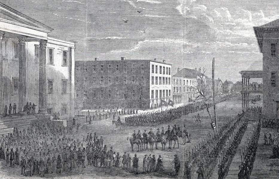 Sherman's March reaches Savannah, Georgia, December 21, 1864, artist's impression, detail