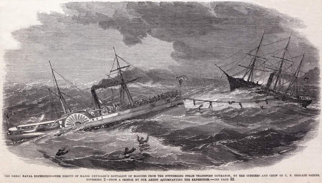 Rescue at Sea, naval expeditionary force, November 2, 1861, artist's impression