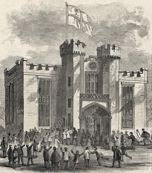 Secession Incident, Alumni Hall, Yale College, New Haven, Connecticut, January 20, 1861, artist's impression