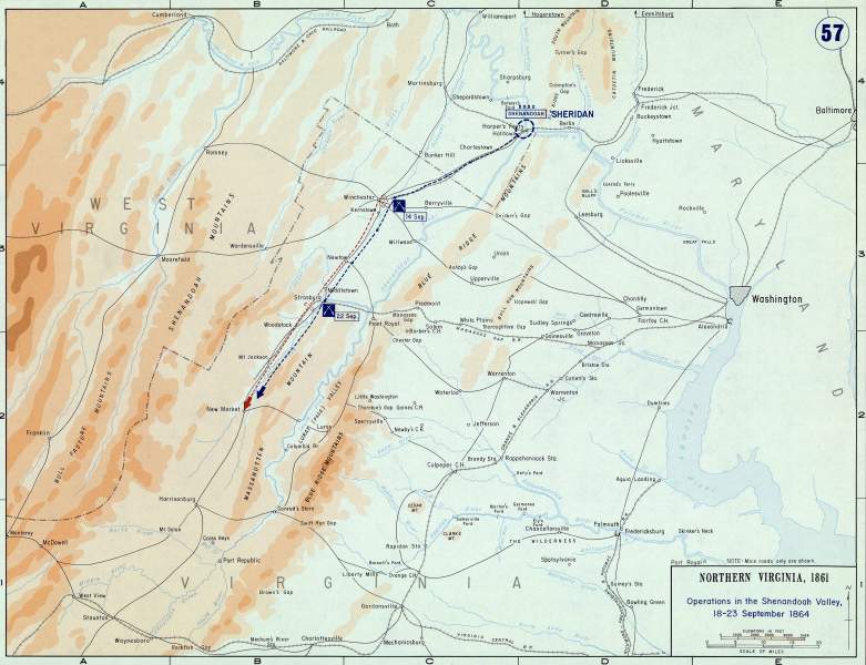 Shenandoah Valley Operations, 18-23 September, 1864, campaign map, zoomable image