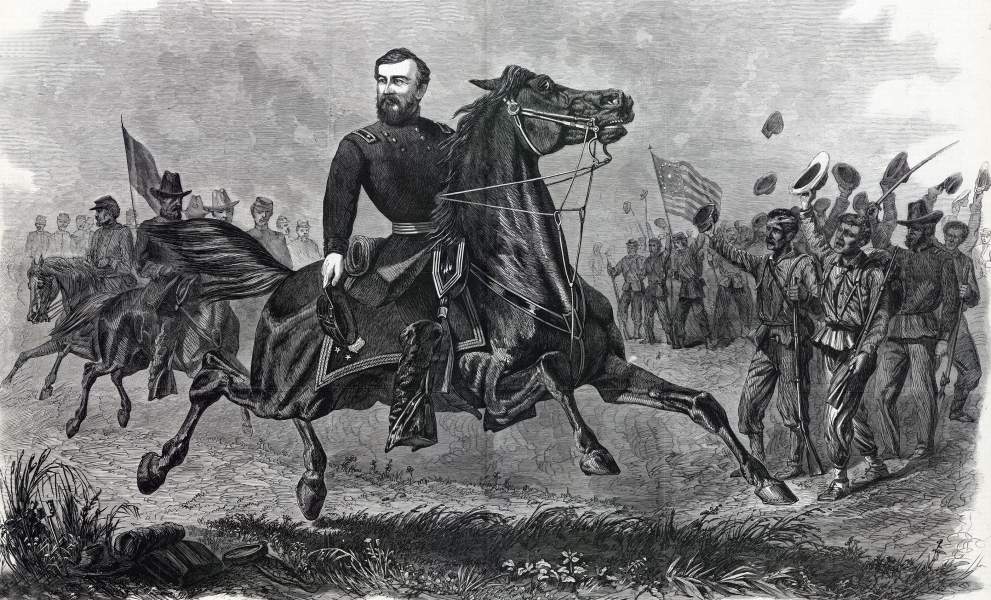 Major-General Philip Sheridan, Fisher's Hill, Virginia, September 22, 1864, artist's impression, zoomable image