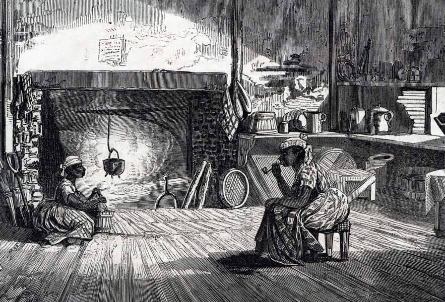Slave cabin near Petersburg, Virginia, December 1864, artist's impression, detail