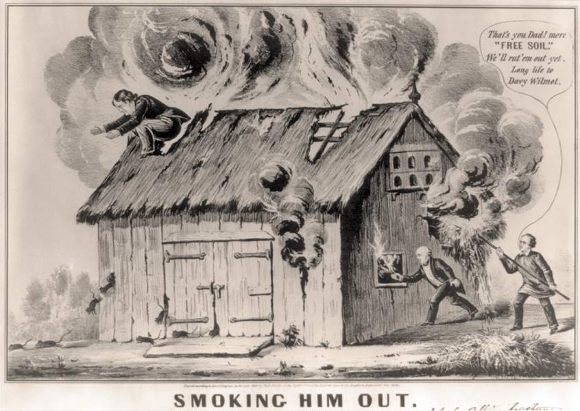 "Smoking Him Out," cartoon, 1848