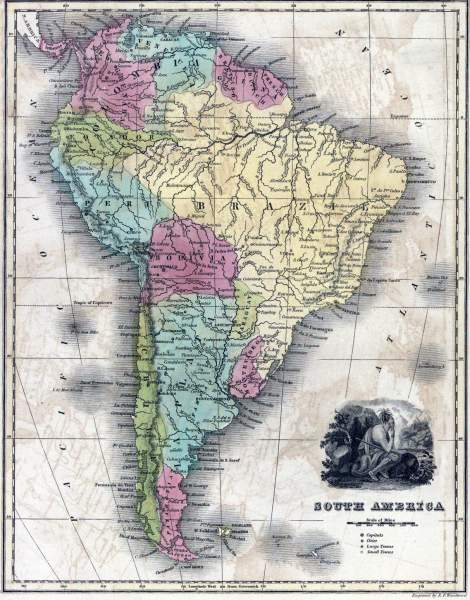 South America, 1839, zoomable map