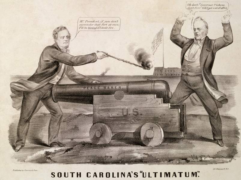 "South Carolina's 'Ultimatum'," cartoon, 1861