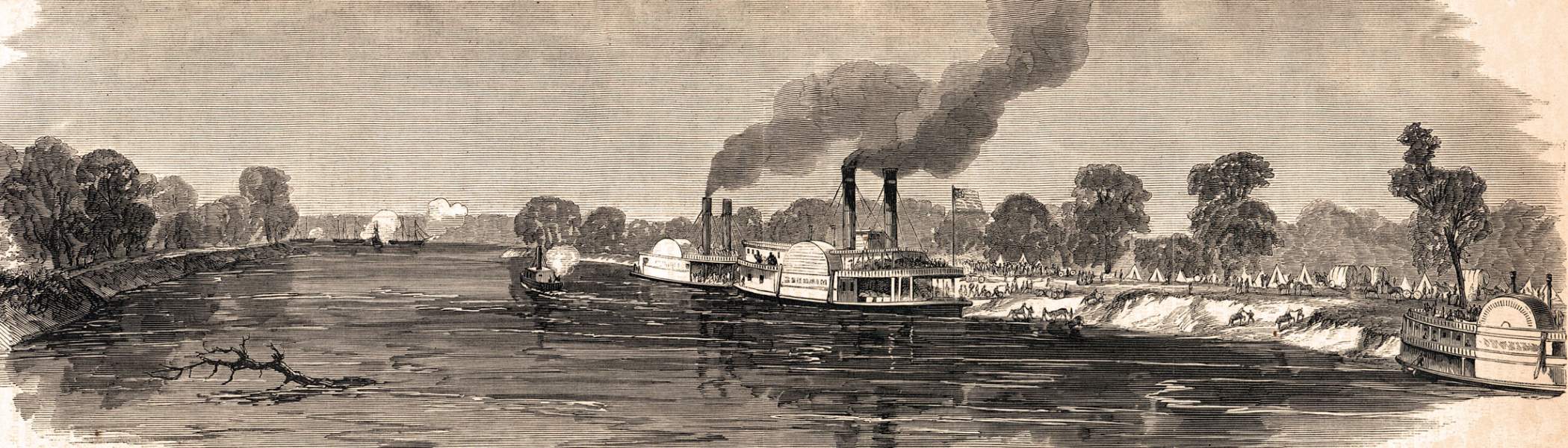 Springfield Landing, Louisiana, June 1863, artist's impression, zoomable image
