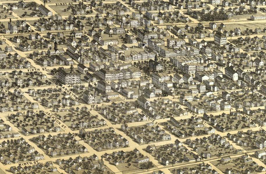 Springfield, Illinois, central area, 1867