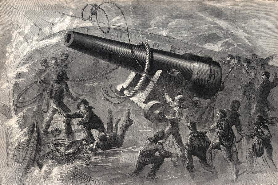 The U.S.S. Richmond in a Storm, artist's impression, May 1864, zoomable image