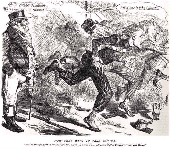 "How They Went to Take Canada," Punch Magazine (London), August 17, 1861, cartoon