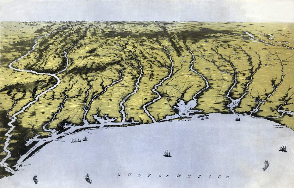 Texas Coast, 1861, zoomable panoramic map