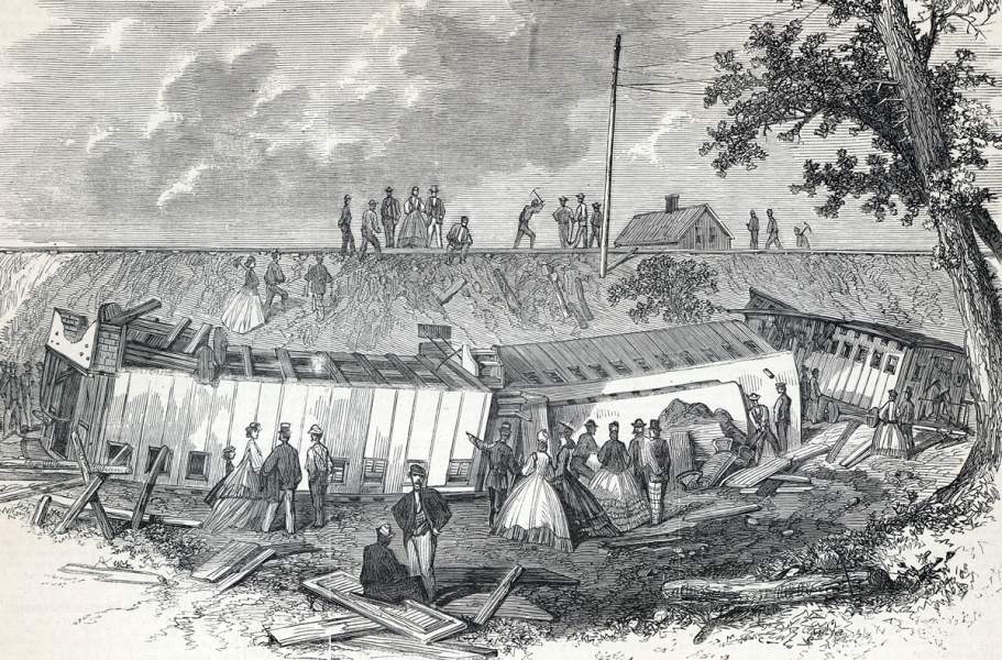Accident on the New York Central Railroad, Auburn, New York, September 30, 1865, artist's impression