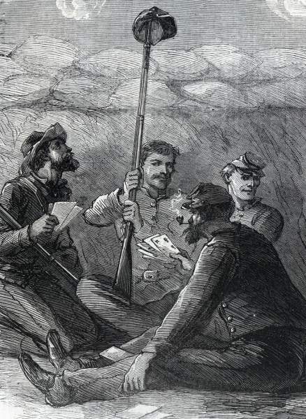 "In the Trenches Before Petersburg," September 1864, artist's impression, troop detail