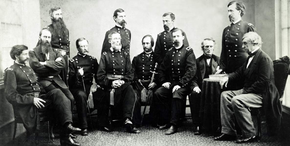 Military Commission appointed to try the accused Lincoln Conspiracy plotters, Washington DC, May 1865, detail