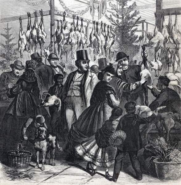"Buying the Christmas Turkey," New York City, Frank Leslie's Illustrated Newspaper, December 1865