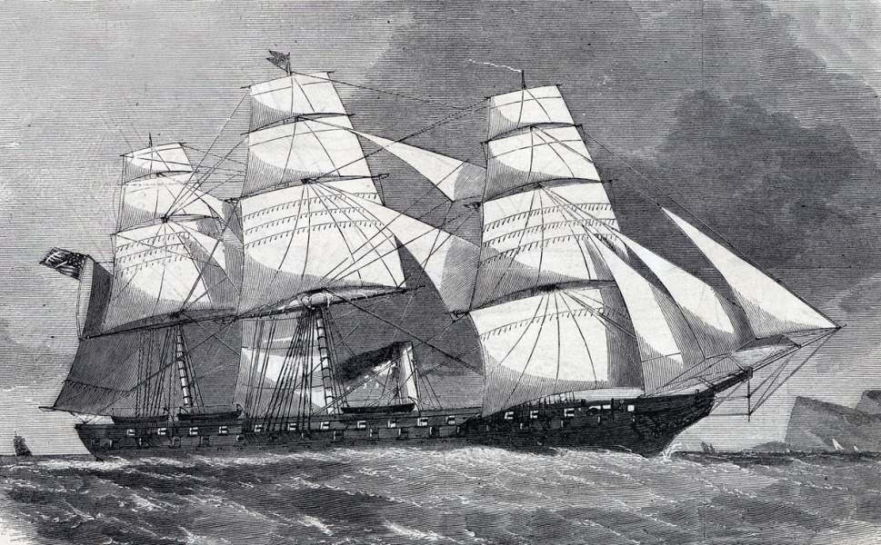U.S.S. Colorado, flagship of U.S. Navy's European Squadron, June 1865, artist's impression