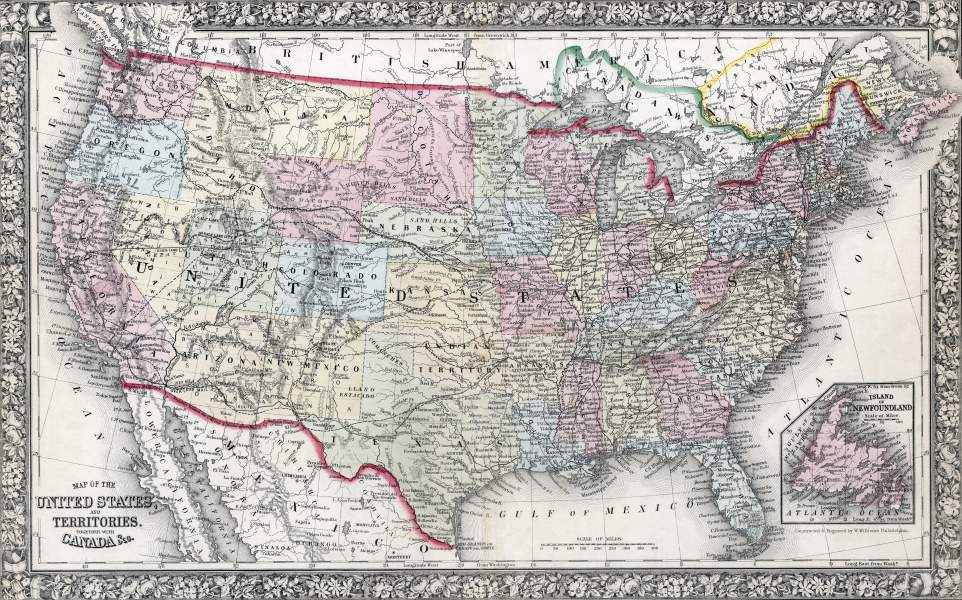 United States, 1860, zoomable map