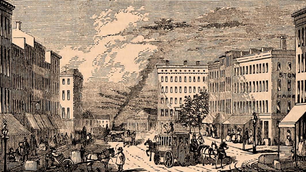 Utica, New York, 1861, artist's impression