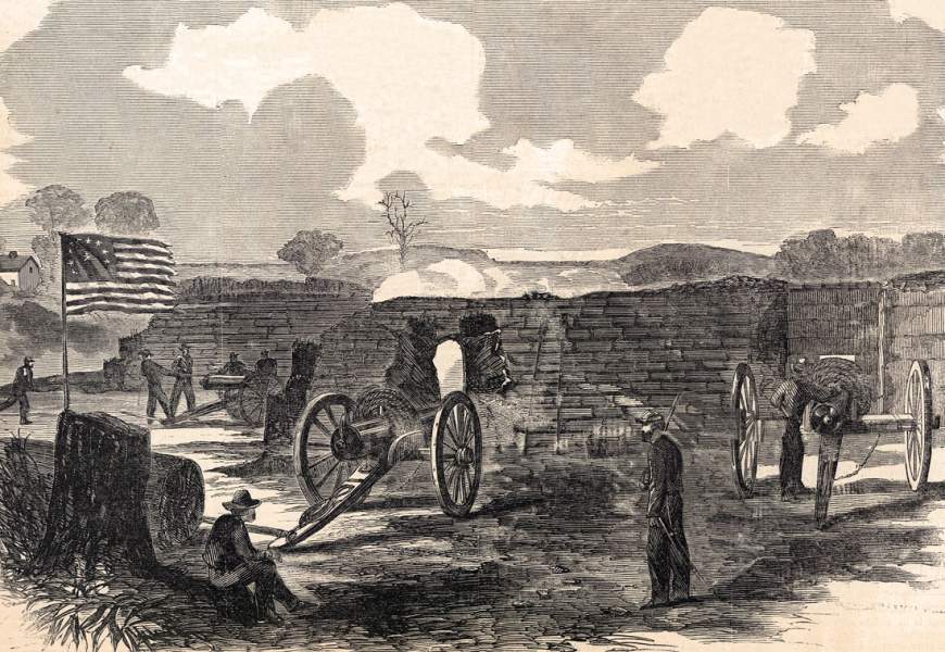 Battery Powell, Illinois artillery besieging Vicksburg, Mississippi, June 1863, artist's impression