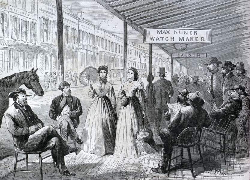 Street Scene, Vicksburg, Mississippi, June 1866, artist's impression
